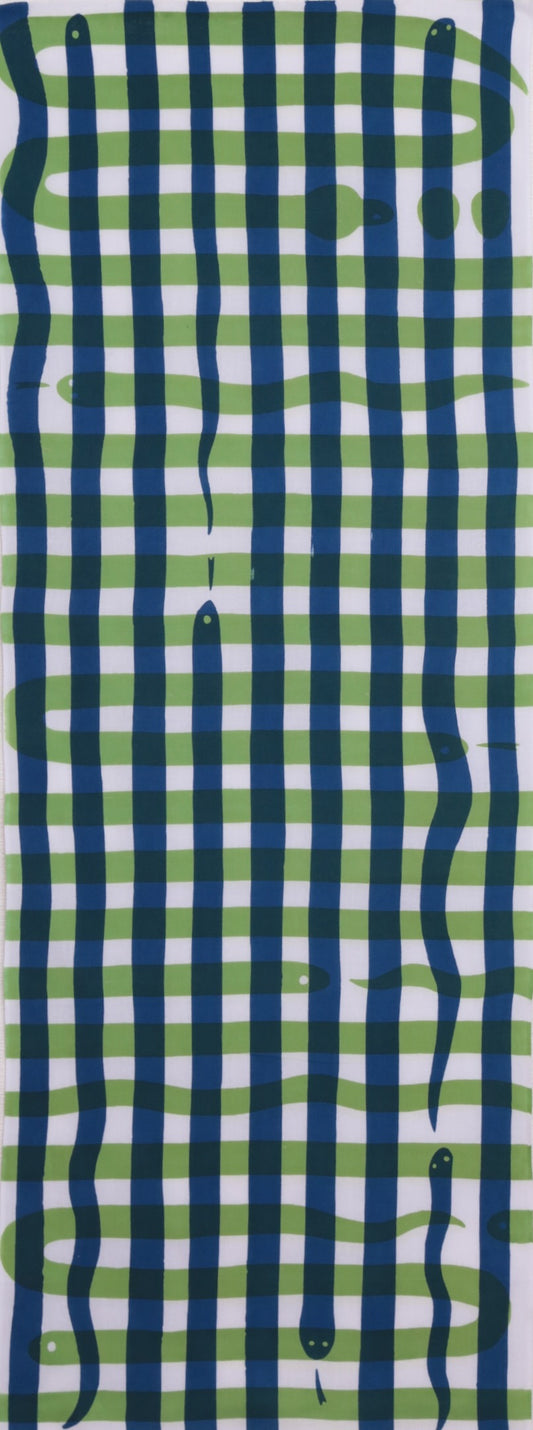 snake check(インディゴブルー×ライム)