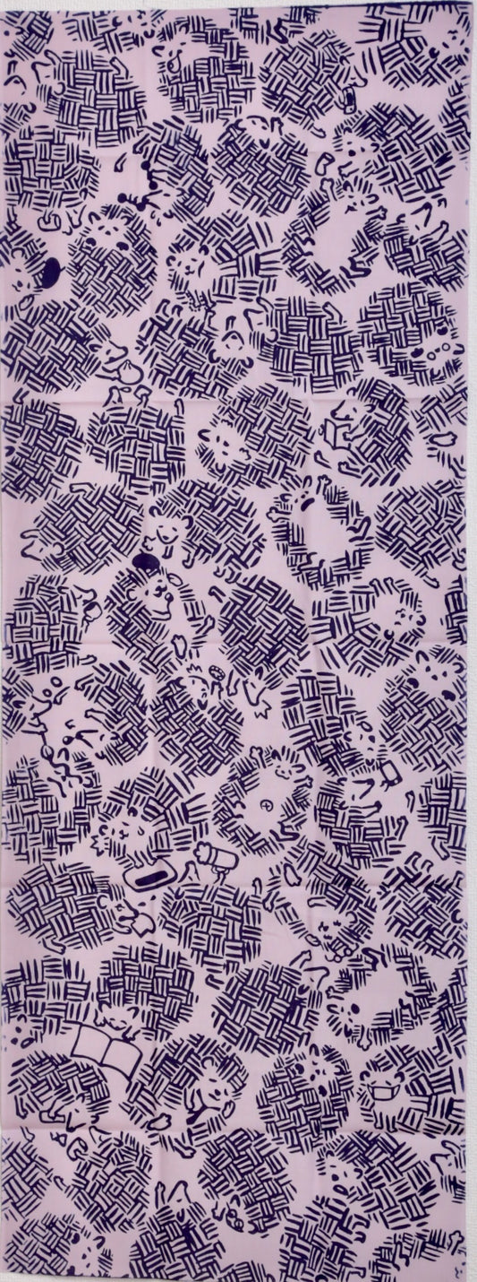 おつかれハリネズミ〈ピンク地+紺染め〉