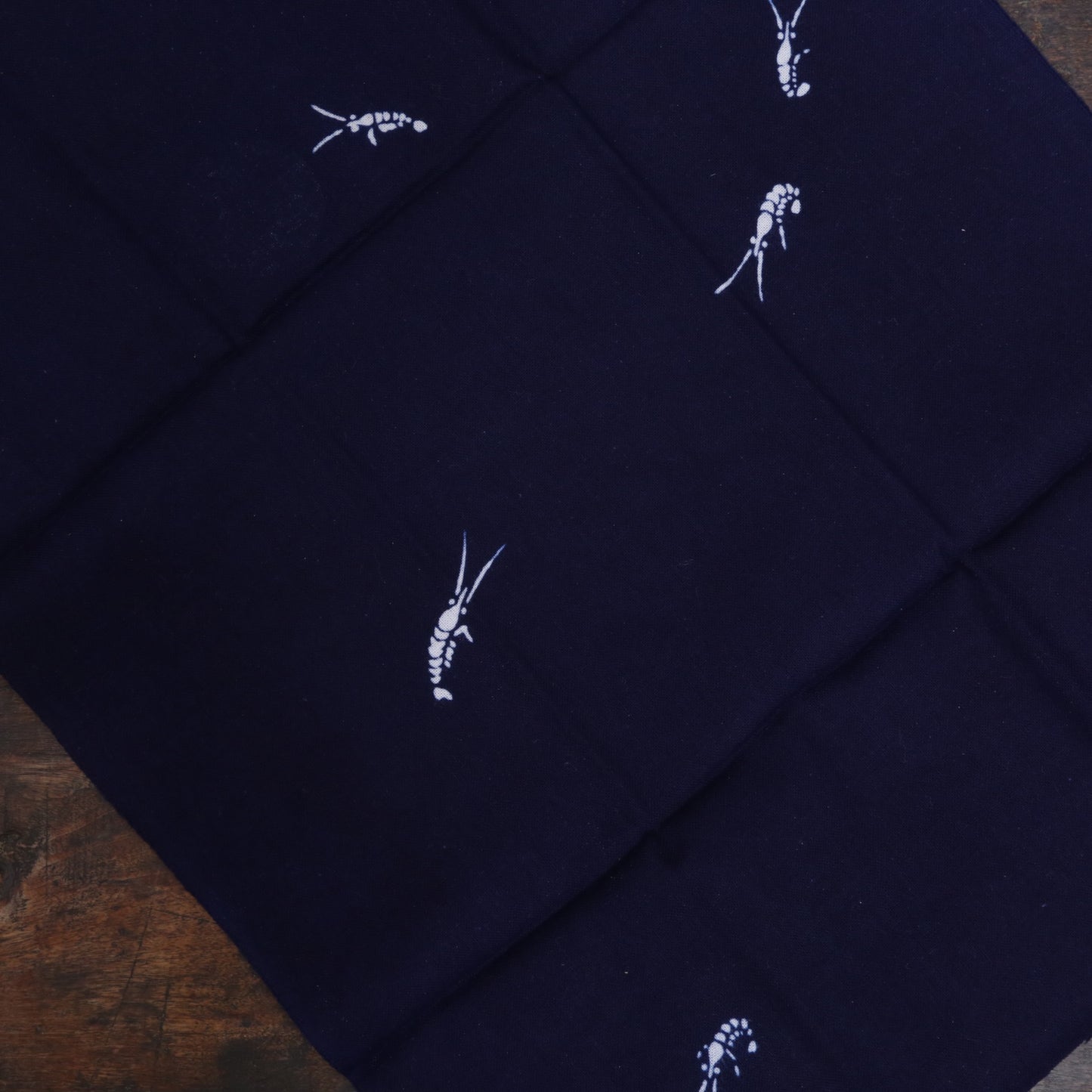 [Tradition] White shrimp ★Indigo dyed