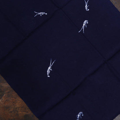 [Tradition] White shrimp ★Indigo dyed