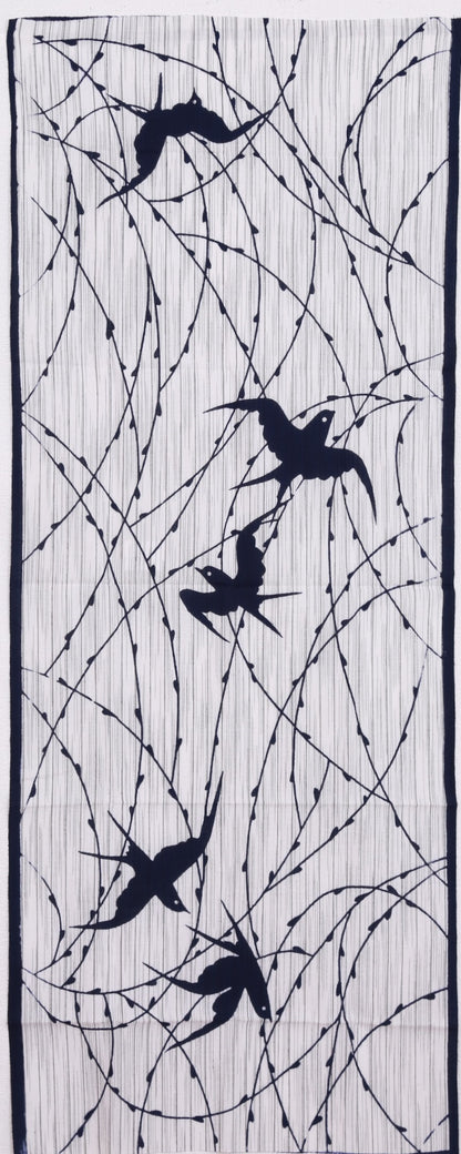 [Tradition] Willow and swallow (Awa shijiraori)★Indigo dyeing