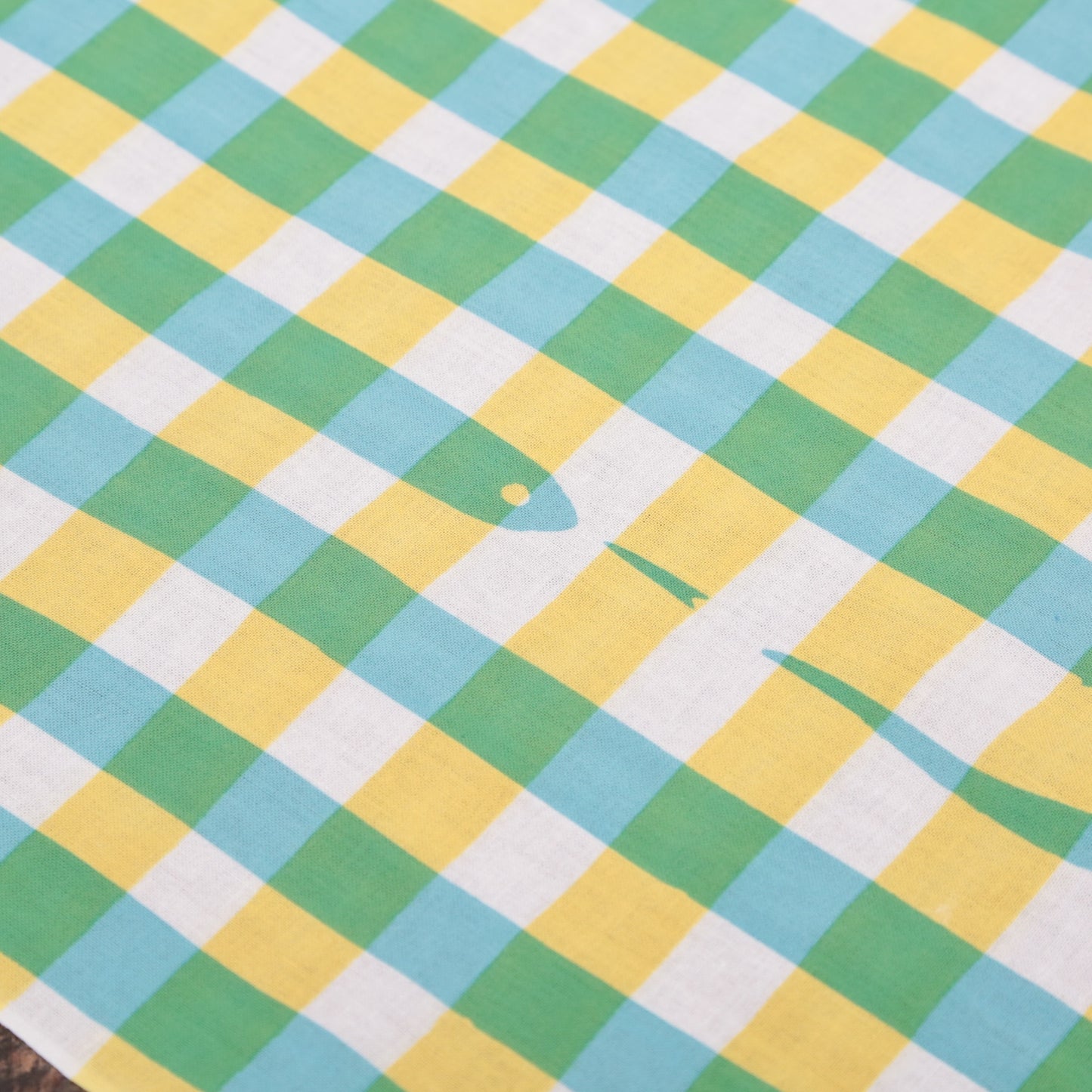 【                 新柄】snake check(スカイブルー×イエロー)