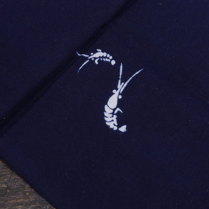 [Tradition] White shrimp ★Indigo dyed