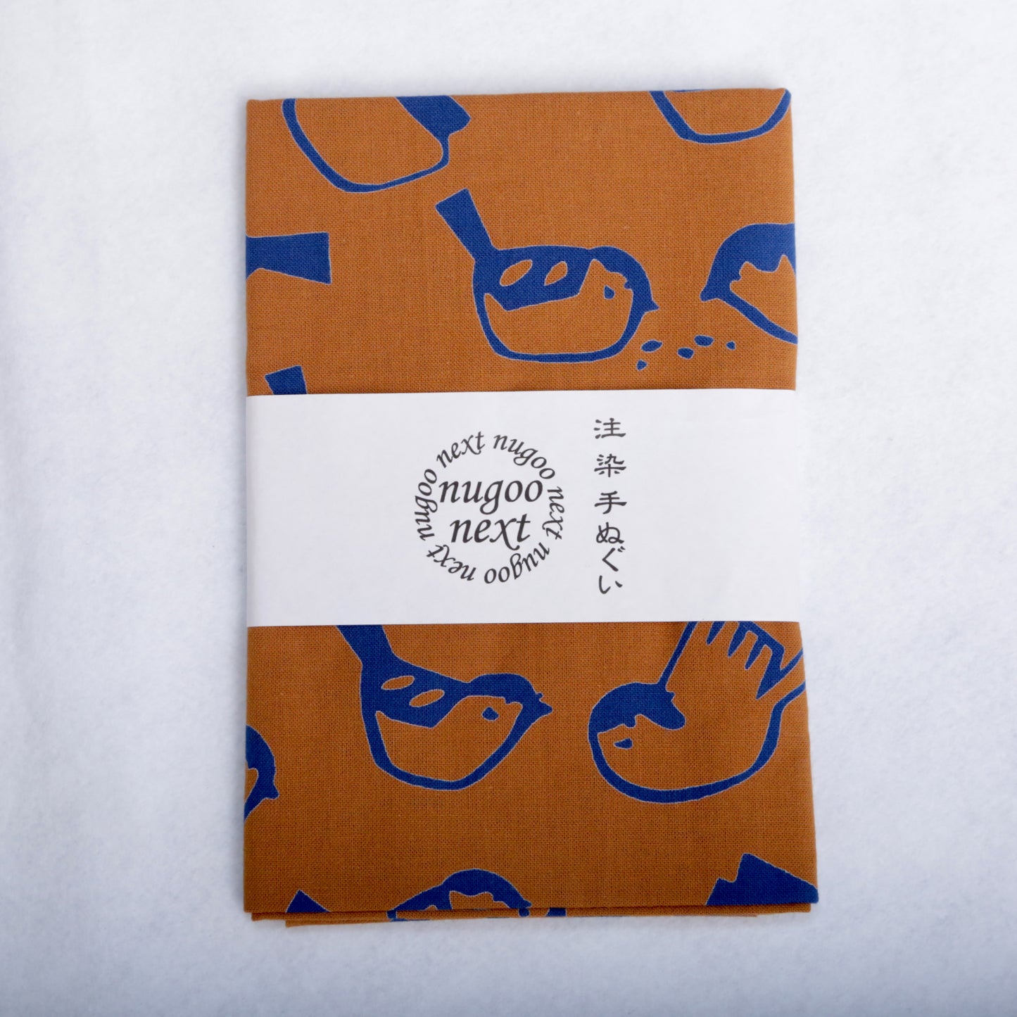 [Animal] Sparrow small pattern &lt;brown ground + navy&gt;